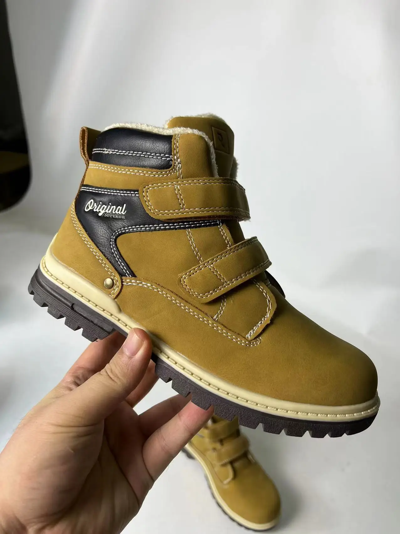 Winter -20 Degrees Waterproof Baby Boys Snow Boots Non-Slip Fashion Children Shoes Super Warm Boots With Wool Size 25-35