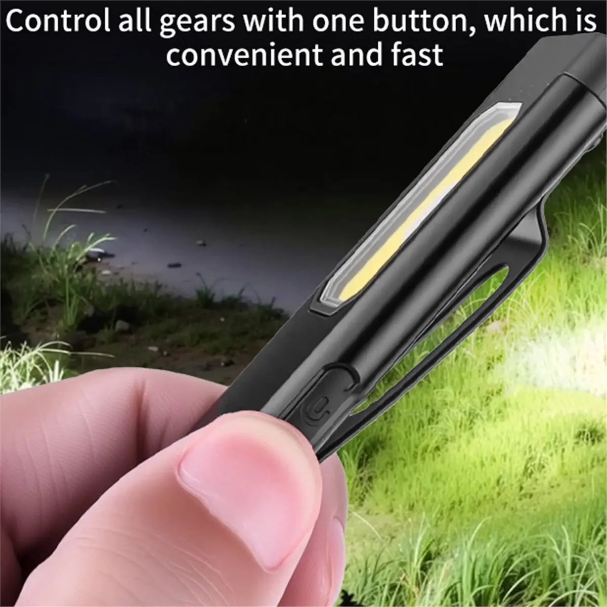 

(AIMA) Rechargeable LED Keychain Flashlight Portable Mini Light Pocket Lantern Flood Work Light with Magnet