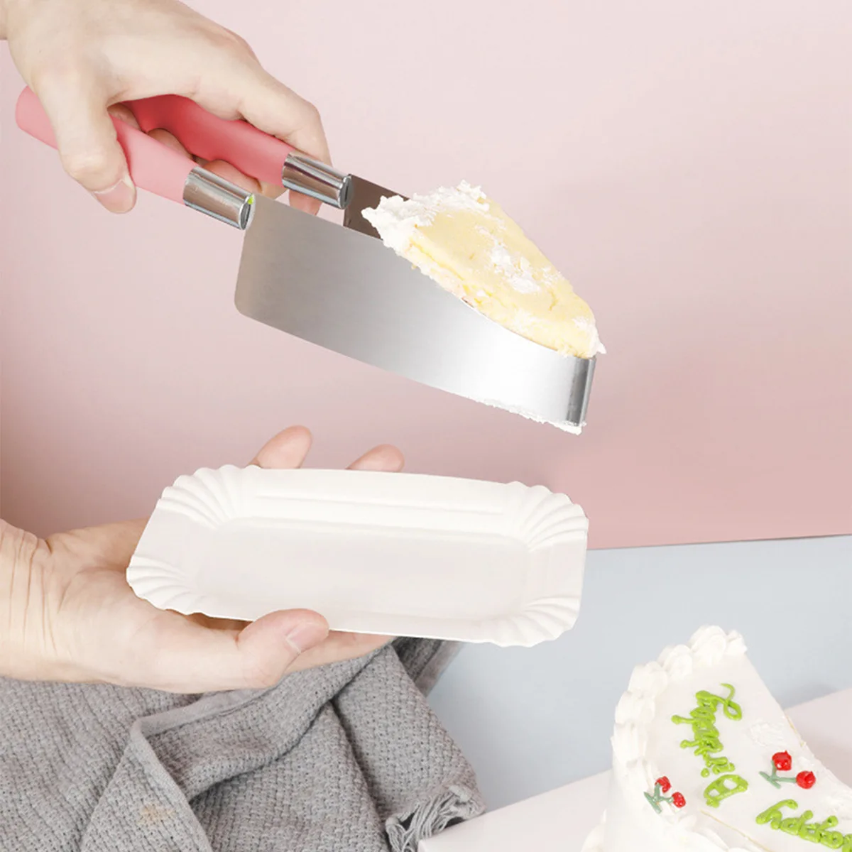 Manufacturer Spot Stainless Steel Cake Clipper Cutter Birthday Cake Distribution Transfer Baking Tool