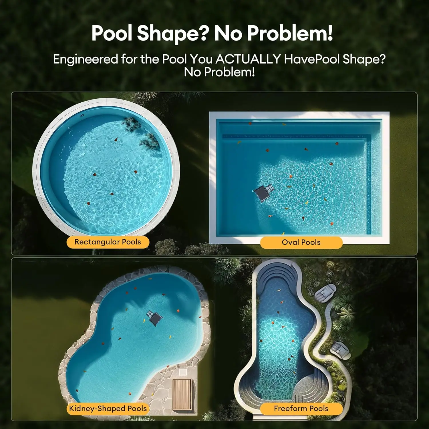 Solar-powered automatic swimming pool cleaning robot, efficient 24-hour uninterrupted cleaning, dual charging mode,