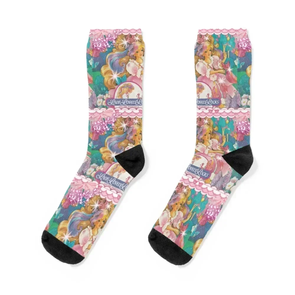 80s aesthetic lady lovely locks butterfly princess Socks man Thermal man winter colored Argentina Socks Men Women's