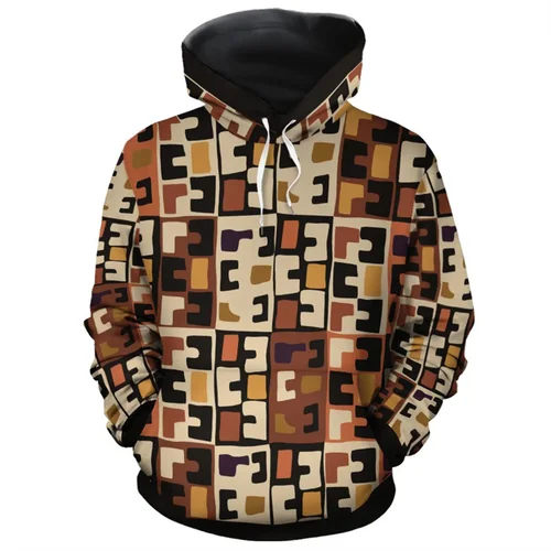 Imagen 2 del producto Sudadera con capucha con estampado único de tribus étnicas africanas para hombre, ropa con estampado étnico, Abrigo con capucha, sudaderas holgadas Vintage de calle Harajuku