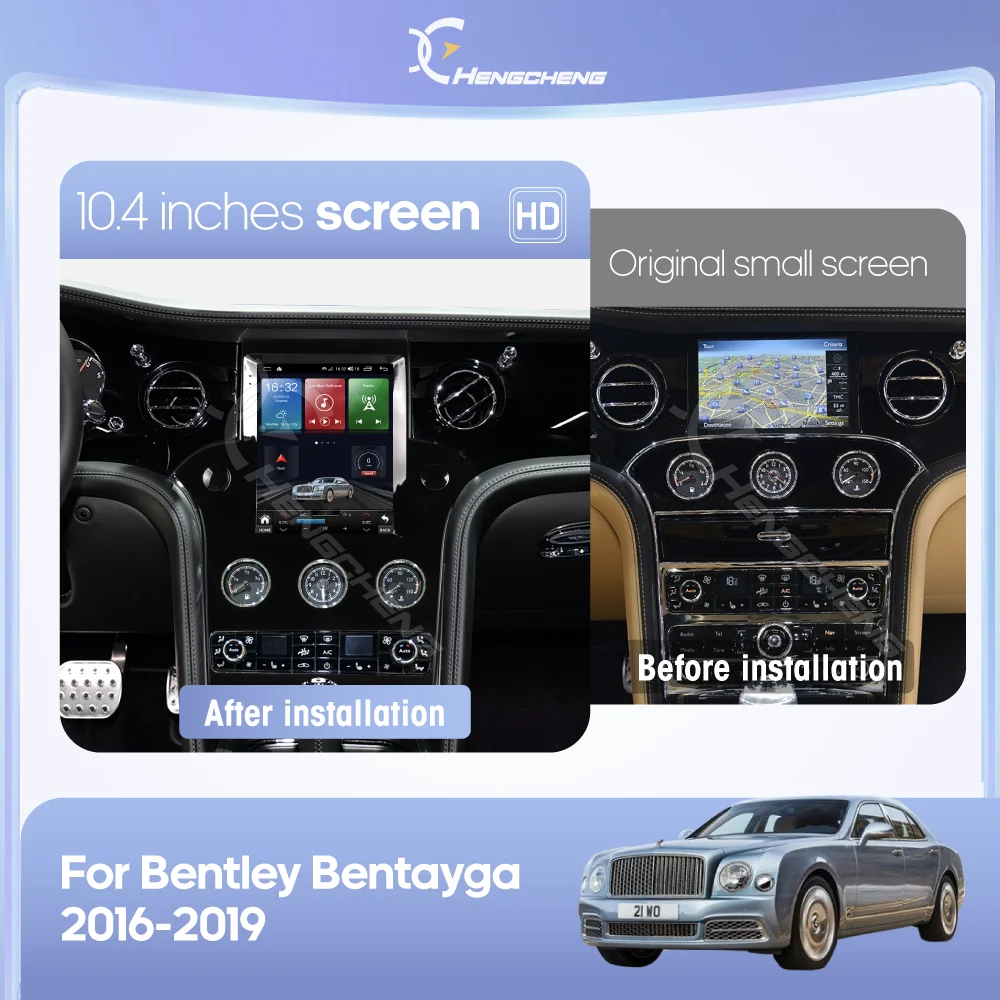 10.4 Inch Android12 MediaCarPlayer For Bentley Mulsanne 2011-2018 GPS Navigation 8Core 8+256G CarPlay 4G 360Camera