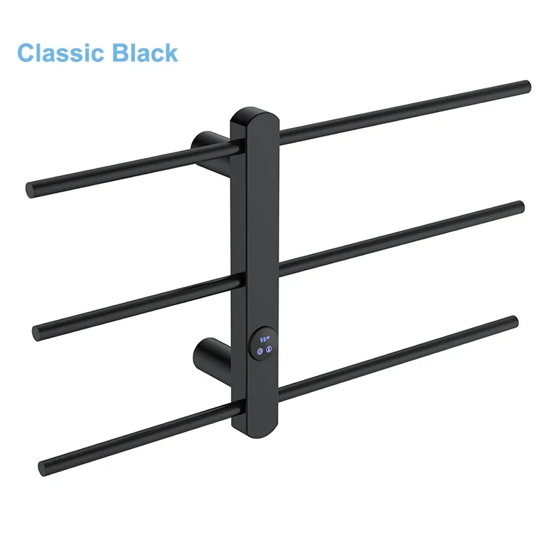 Black/Gold/Grey/Silver Power 68W Intelligent Heating and Drying Carbon Fiber Electric Towel Rack Constant Temperatur Bathroom