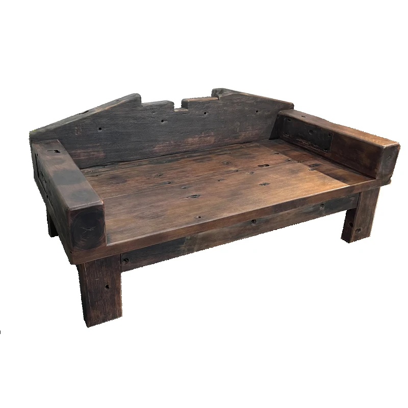 Arhat bed lazy sofa chaise longue recliner solid wood, retro natural log zen bed