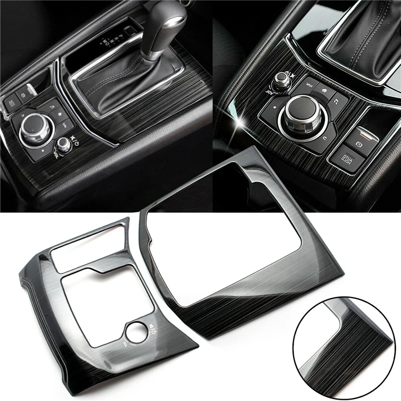 For Mazda CX-5 CX5 2017-2020 LHD Car Console Gear Shift Box Panel Trim Frame Covers Sticker Strips Garnish Refit Styling Decor