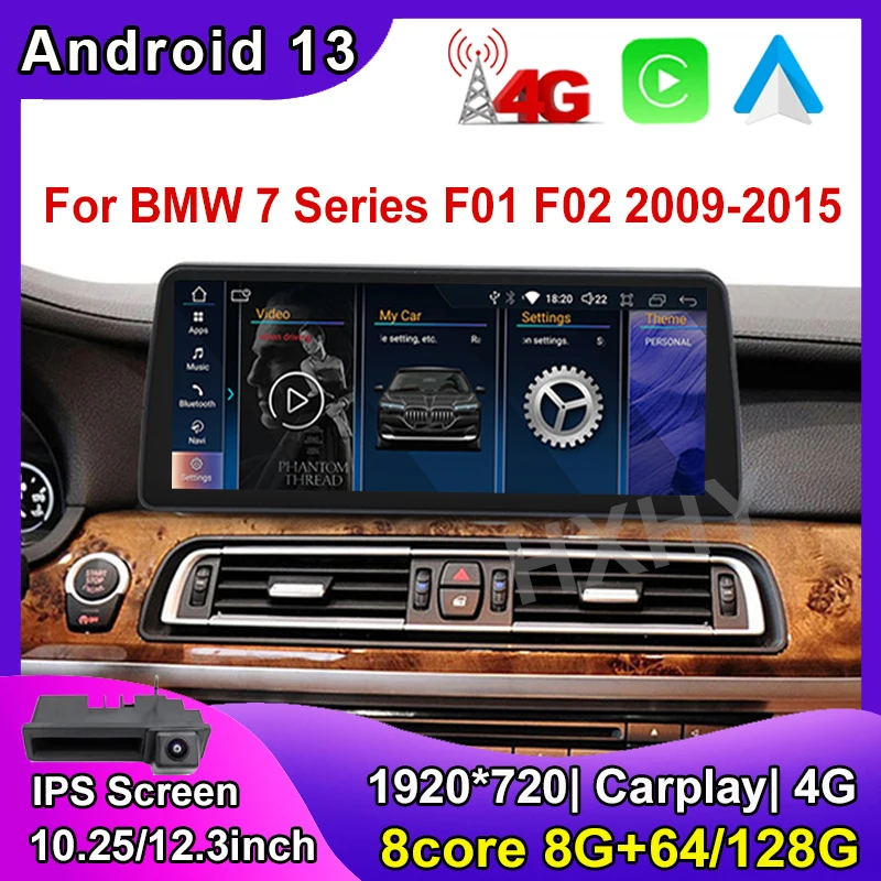 10.25/12.3inch Android 13 Car Intelligent System Wireless CarPlay 8+128G for BMW 7 Series F01 F02 2009-2015 Autoradio Multimedia