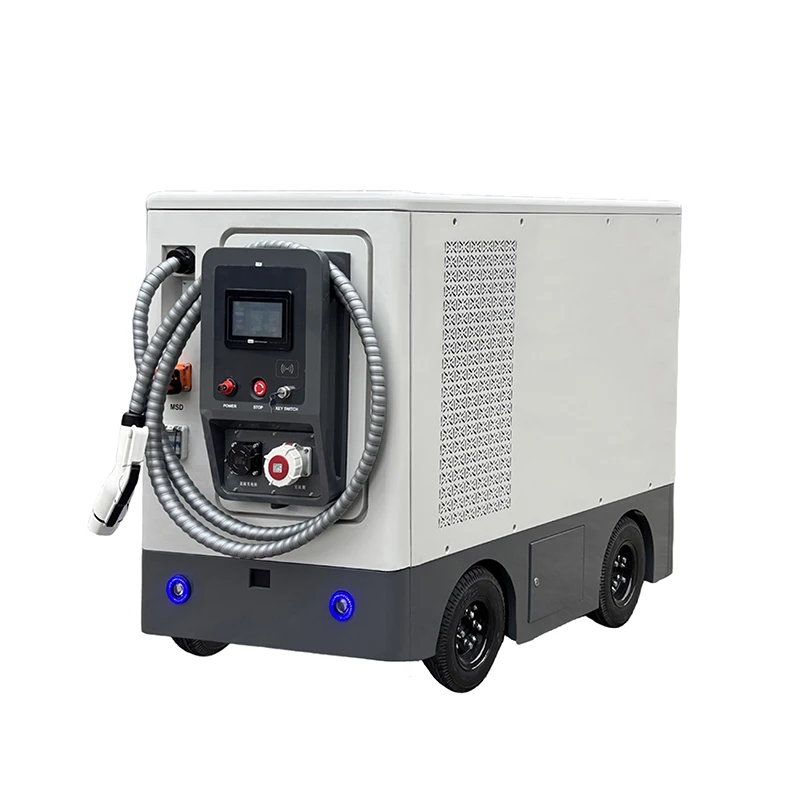 Customized Coin Operated 60KW Waterproof Mobile EV Charging Station With Movable Wheels Portable DC Fast Charger Equipment