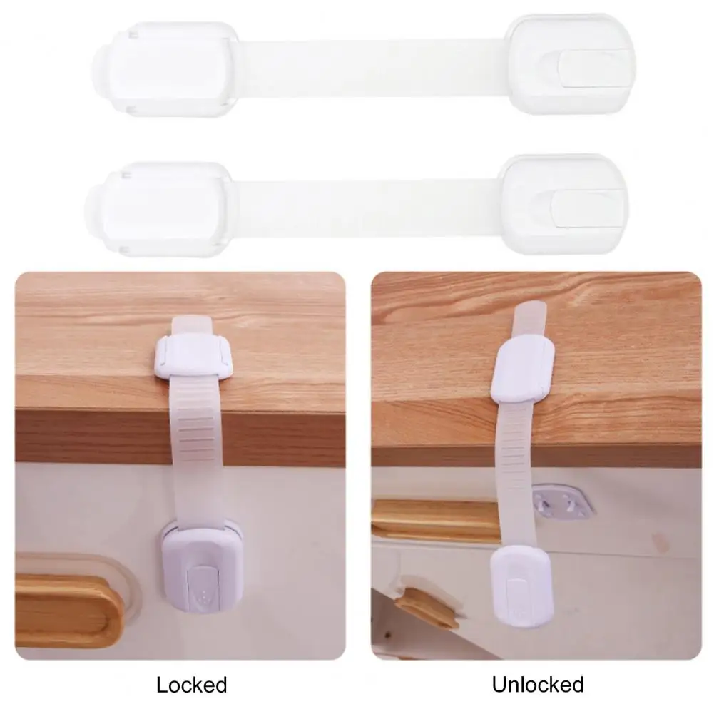 2Pcs Child Safety Lock Strong Adhesiveness Adjustable Universal Toddler Kids Safety Proection Lock for Home