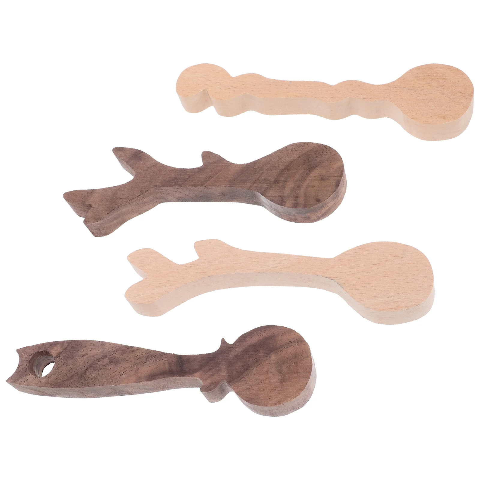 4 قطعة ملعقة خشبية ذاتية الصنع كتل نحت غير مكتملة لعشاق الحرف اليدوية الإبداعية للمبتدئين كتل نحت الخشب
