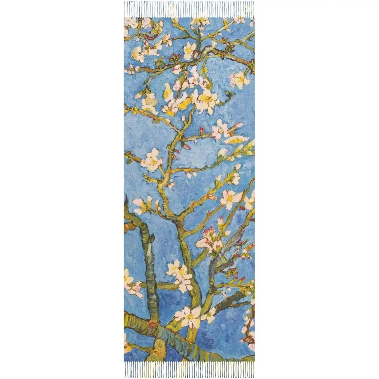 

Теплый мягкий зимний легкий кашемировый длинный шарф для женщин, подарки на каждый день, путешествия, офис, цветущее миндальное дерево, принт Ван Гога
