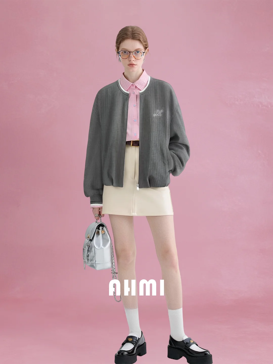 

Женская повседневная свободная куртка AHMI Dimumur Wind с молнией, модная корейская стильная весенняя куртка для поездок на работу