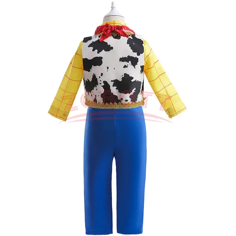 Cosplay Anime Toy Story Woody Buzz Lightyear Vestidos de vaca de dibujos animados ropa de Halloween fiesta Toy Story Vestidos Cosplay niños Cos 72th