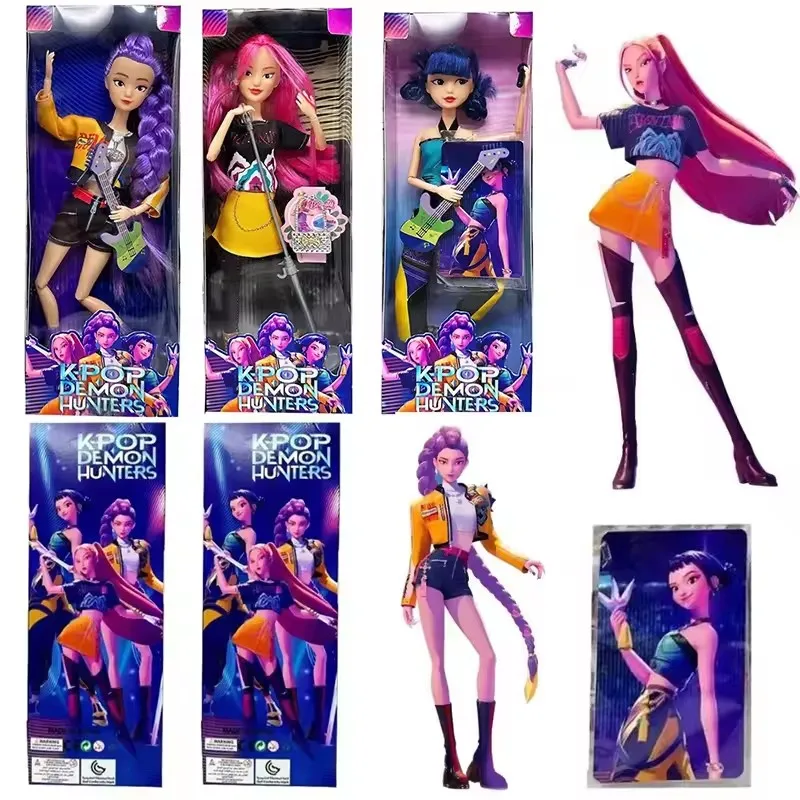 핫 세일즈 케이팝 데몬 헌터즈 인형 장난감 루미 미라 조이 액션 피규어 장난감 아름다운 공주 아기 소녀 플라스틱 DIY 장난감 소녀용