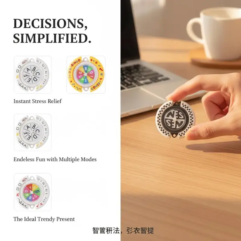 Decision Maker Fate Wheel Lightweight Drop Resistant Creative Desktop Ornament for Office Stress Relief Gift Decor