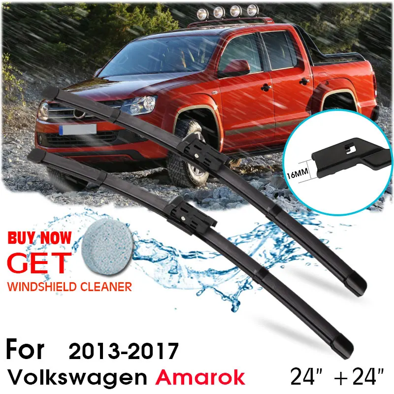 

Car Wiper Blade Front Window Windshield Rubber Silicon Refill Wipers For Volkswagen Amarok 2013-2017 24"+24" Car Accessories