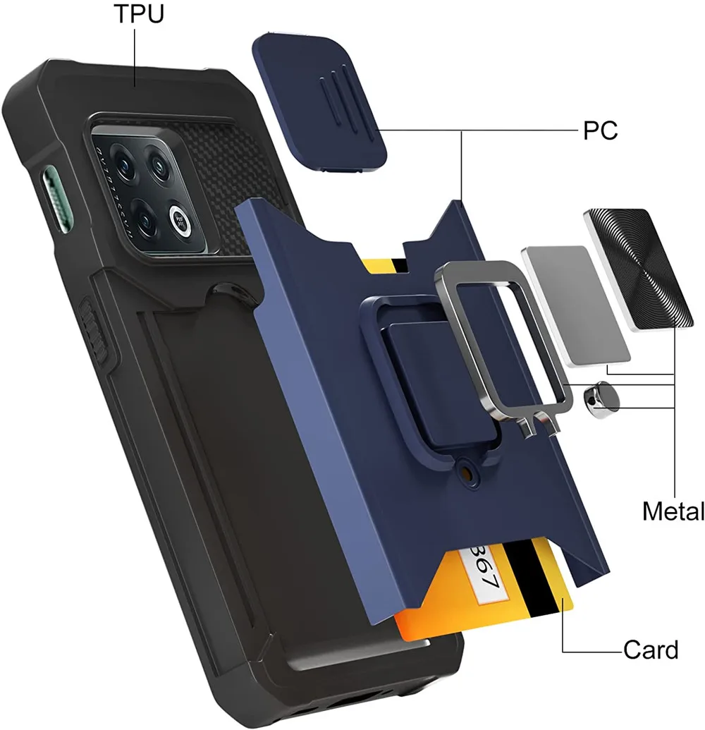 For Oneplus 10 Pro Case Hard Silder Window Camera Protective Card Ring Cover For One Plus 10 Pro 10Pro Oneplus10 1+10 Pro 6.7\