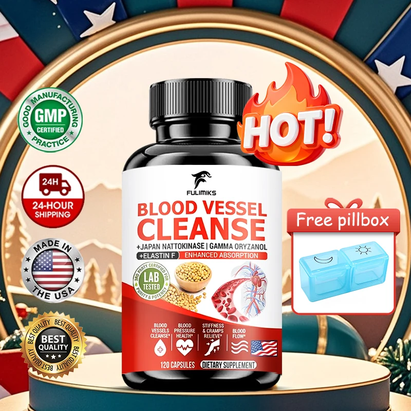 Blood Vessel Cleanse Capsules, Clean Flexible Vessels Heart Blood Promote The Best Blood Circulation And Prevent Muscle Cramps