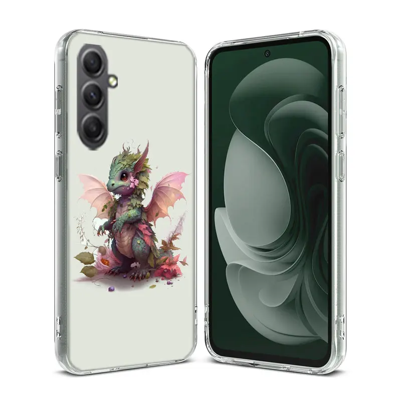 Cute Mythical Dragon Case For Phone Samsung Galaxy A12 A22 A32 A52 A52S A13 A23 A33 A53 A14 A24 A34 A54 5G A73 A42 A9 A8 A7 A6 P