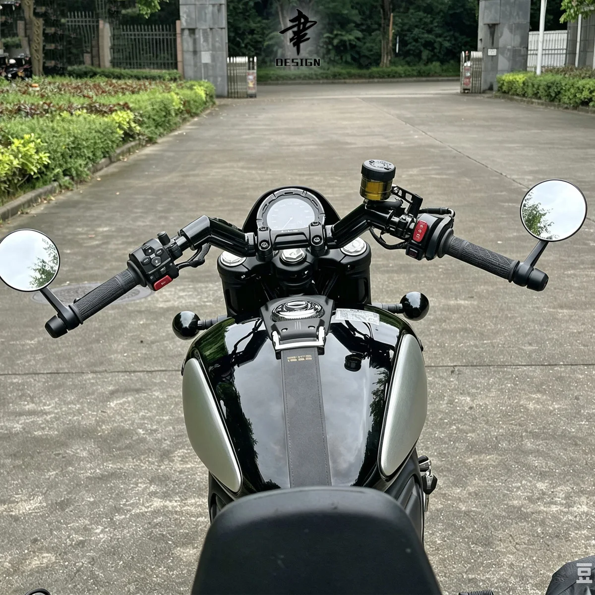 For CFMOTO 550CL-C Motorcycle Gloss Black Handlebar Sharp Sheep Horn Style Ape Hangers Made Of Durable Carbon Steel