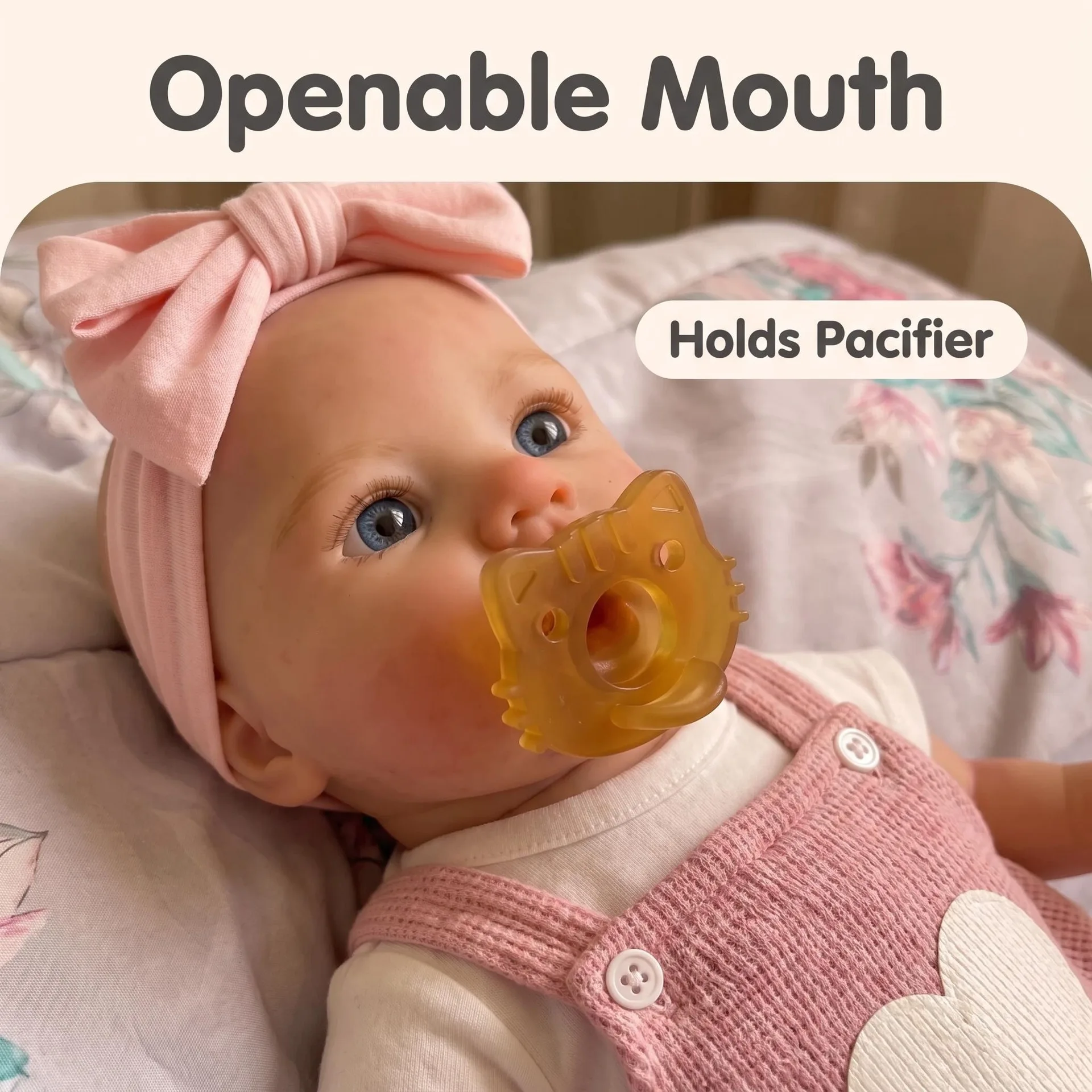 abigail Full Body Solid Platinum Silicone Baby Rebirth Baby Open Mouth Soft Touch Reborn Doll Washable Realistic Collectible Toy