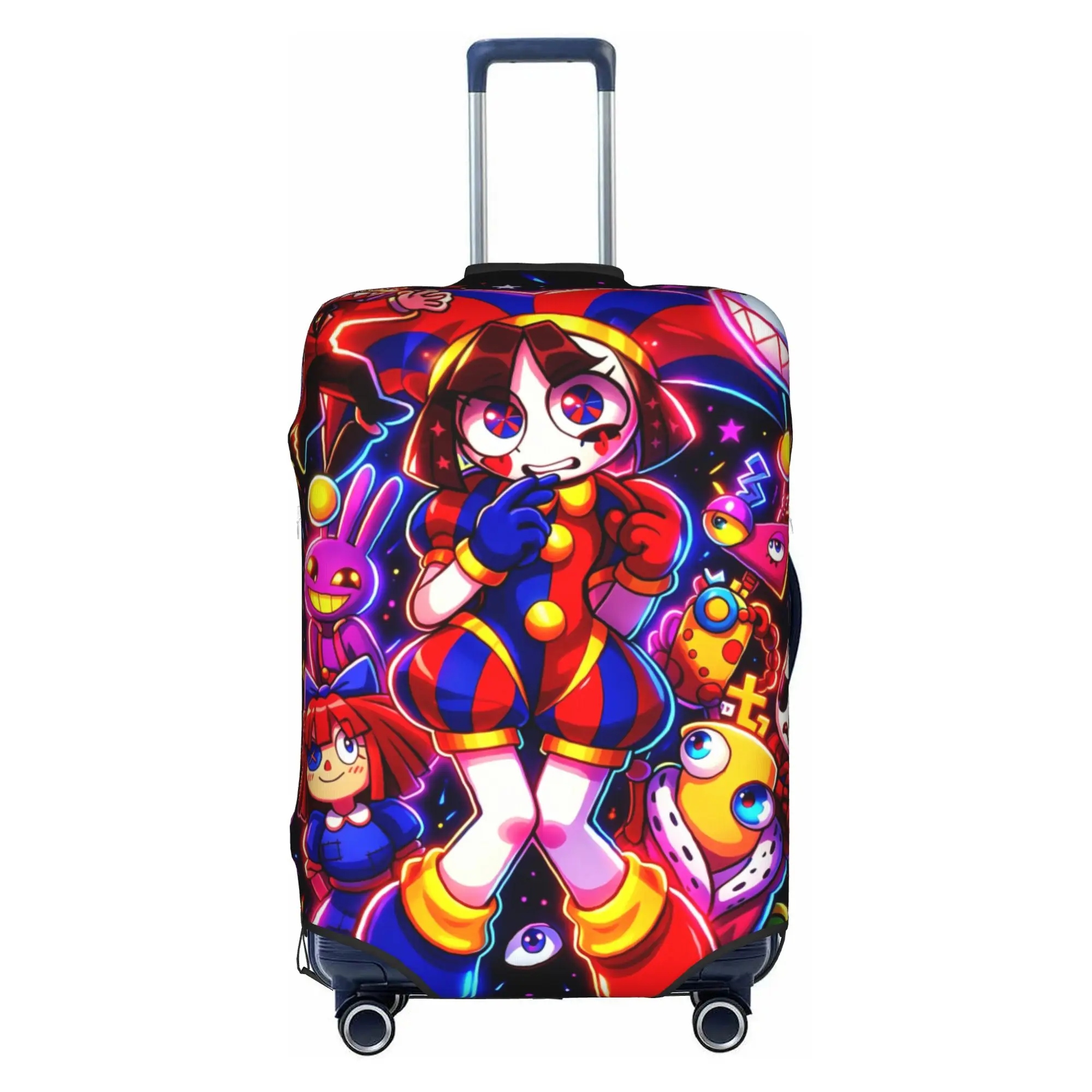 Custom Jax D-Digitals Circus Luggage Cover Elastic Cartoon Clown Travel Suitcase Protective Covers Suit For 18-32 inch