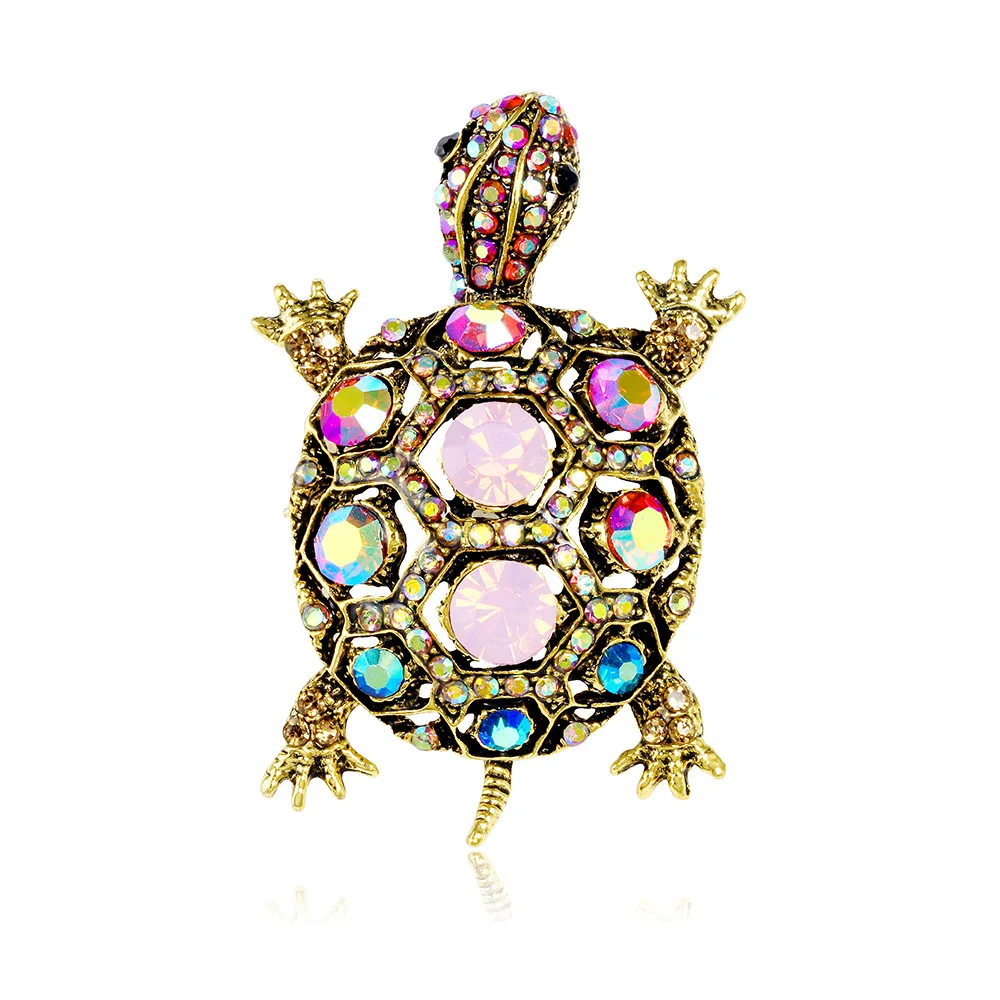 Creative Colorful Turtle Brooches for Men and Women, Rhinestone Crystals, Animal Pins, Jewelry Accessories, Gifts, New Arrivals