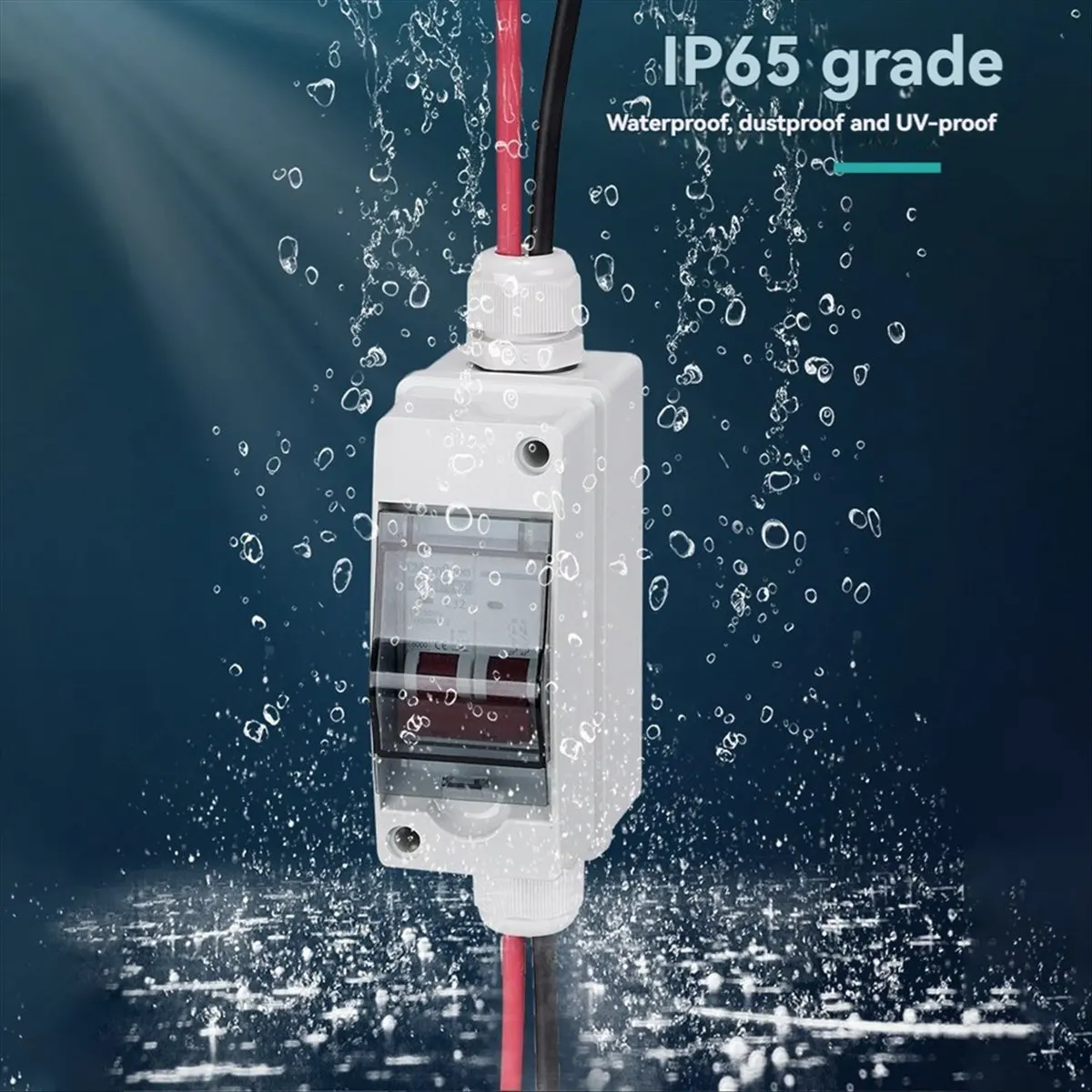 A64I Solar Disconnect Switch Photovoltaic PV Combiner Box 400V DC Circuit Breaker IP65 Waterproof 20A