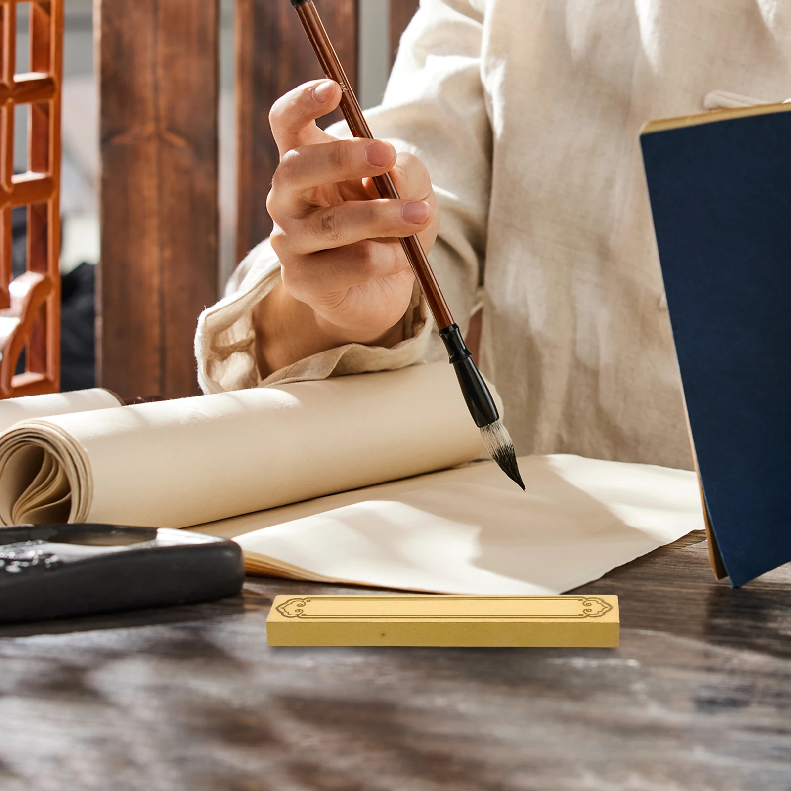 

Calligraphy Paperweight Paperweights Tool Decorative Chinese Copper Practice for Painting