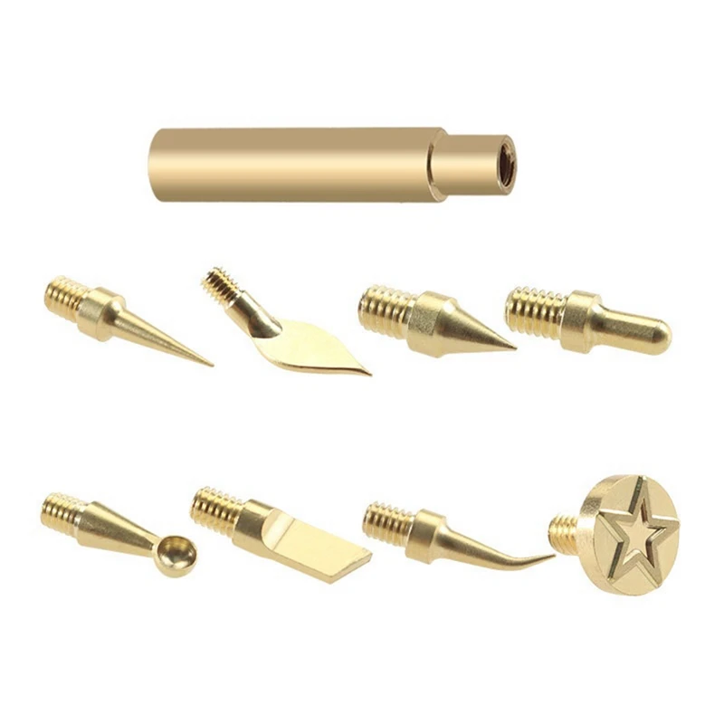 

Soldering Iron Tips Heat Insertion Tips Kit Replaceable Gold Brass For 3D Printer Flimanet Parts