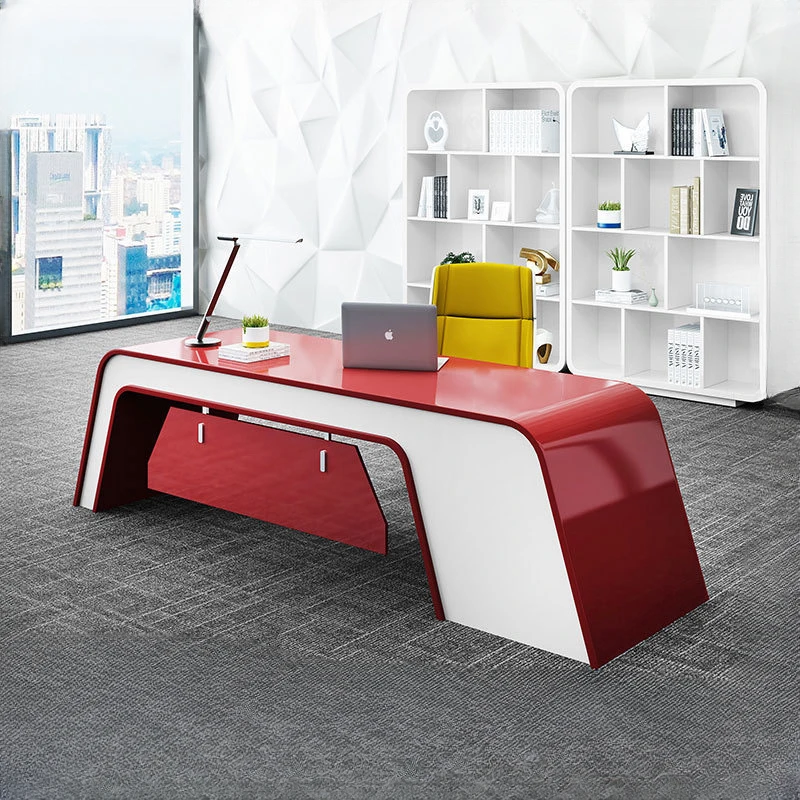 Light Luxury High Quality Office Desk Organizer Executive Designer Red Computer Desks Conference Makeup Bureau Home Furniture