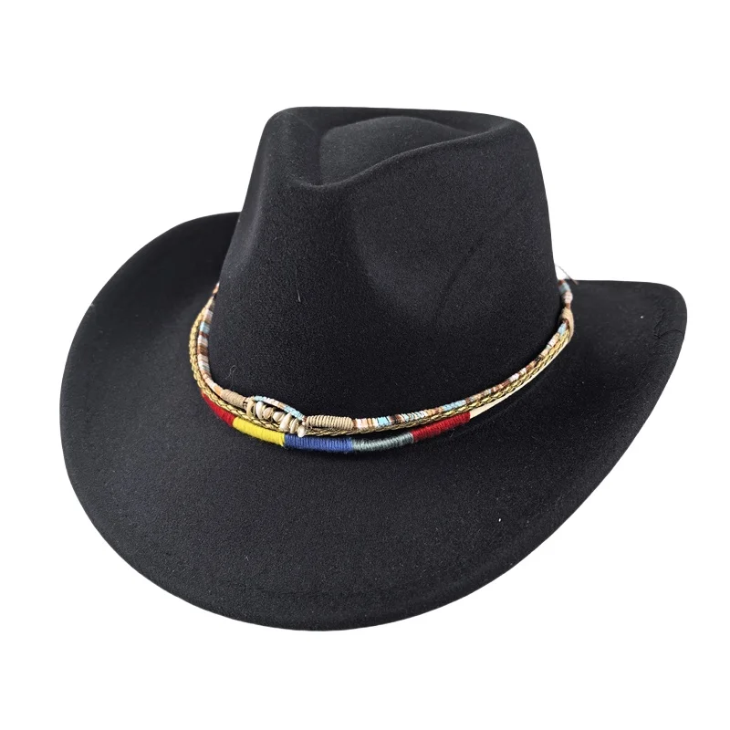 

Ковбойская шляпа Ковбойская шляпа Carter Cowgirl Western Fedoras Фетровая женская и мужская с широкими полями Повседневная роскошная новая зима-осень сомбреро Vaquero