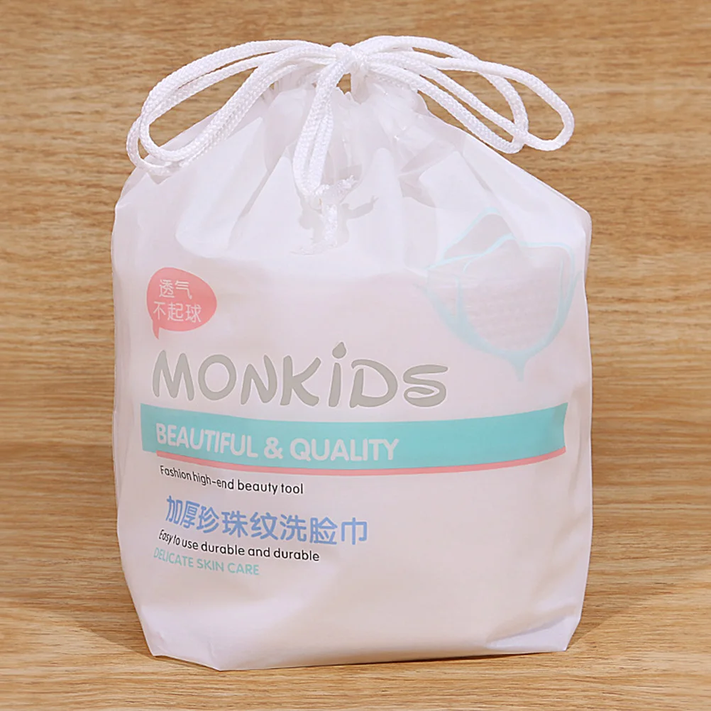 

1 Roll Pure Cotton Face Towel Thickened Pearl Stripe Disposable Facial Cotton Tissue for Travel Home Office Cleaning Face Wipes