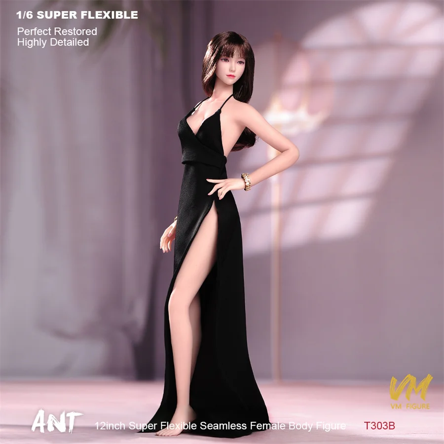 ANT T303 1/6 Makeup Seamless Big Breast Non Detachable Feet Body with Physiological Details 12'' Female Soldier Action Figure
