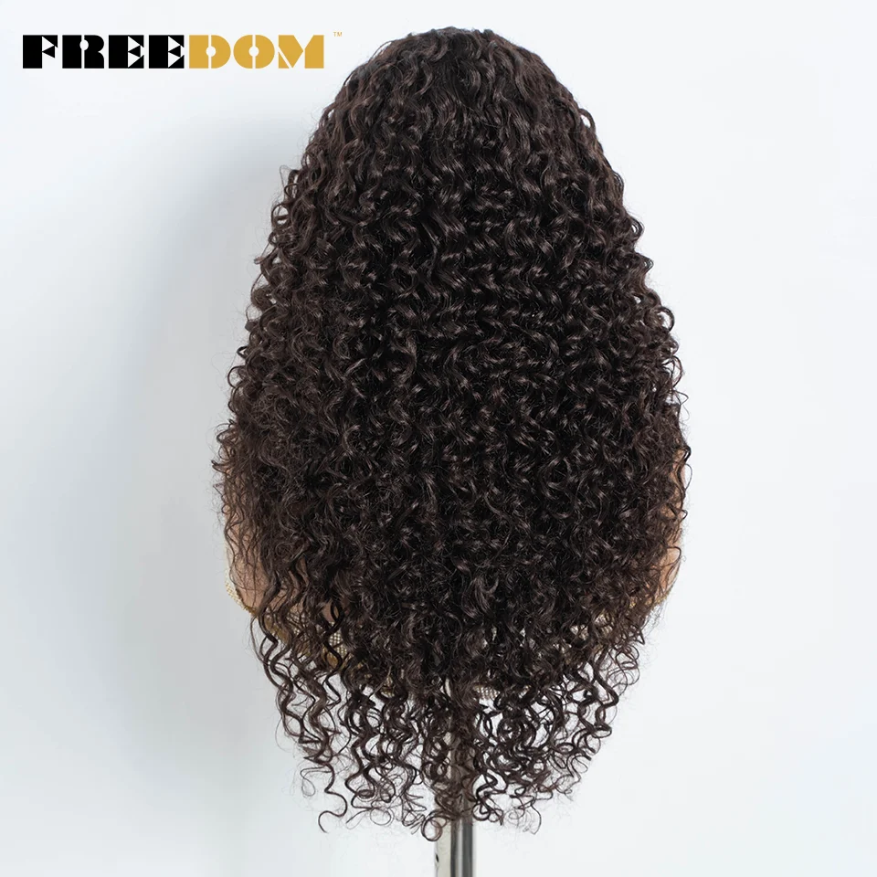 FREEDOM Synthetische Lace-Front-Perücken für Schwarze Frauen, Krause Lockige Lace-Perücke, 30 Zoll Ombre Blond Ingwer Lace-Perücke, Cosplay-Perücken – Detail 4