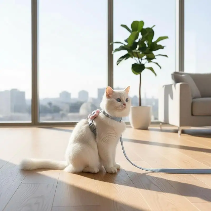 Cat Harness And Leash Set Flower Decor Adjustable Escape Proof Vest Walking Lead Rope For Small Pet Kitten Puppy Outdoor Use