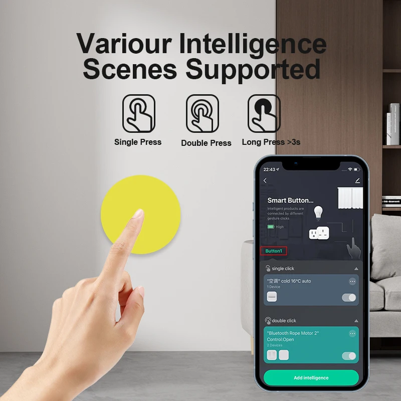 Tuya Zigbee Smart Wireless Scena Pulsante Interruttore Remoto Collegamento multi-scena Supporto di collegamento Alexa Goolge Home Voice Assitant