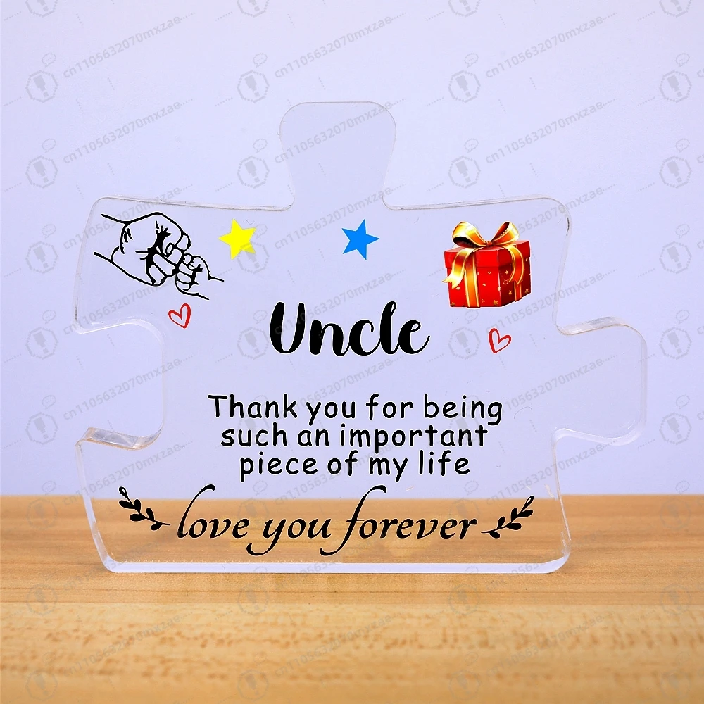 Blok Hadiah Akrilik Elegan & Praktis / Plakat Blok Puzzle - Hadiah Ulang Tahun, Thanksgiving & Natal