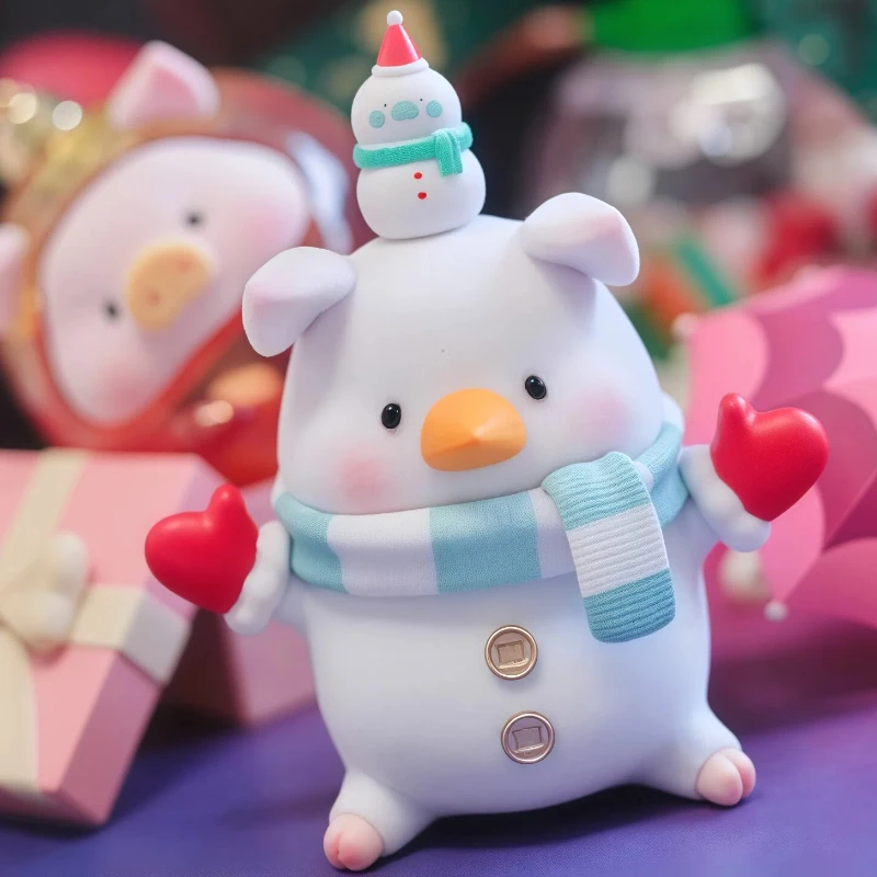 

52 игрушки, натуральная консервированная свинья Лулу, серия «Рождественский город», слепая коробка, модная милая кукла ручной работы, праздничный подарок, игрушка, рождественское украшение