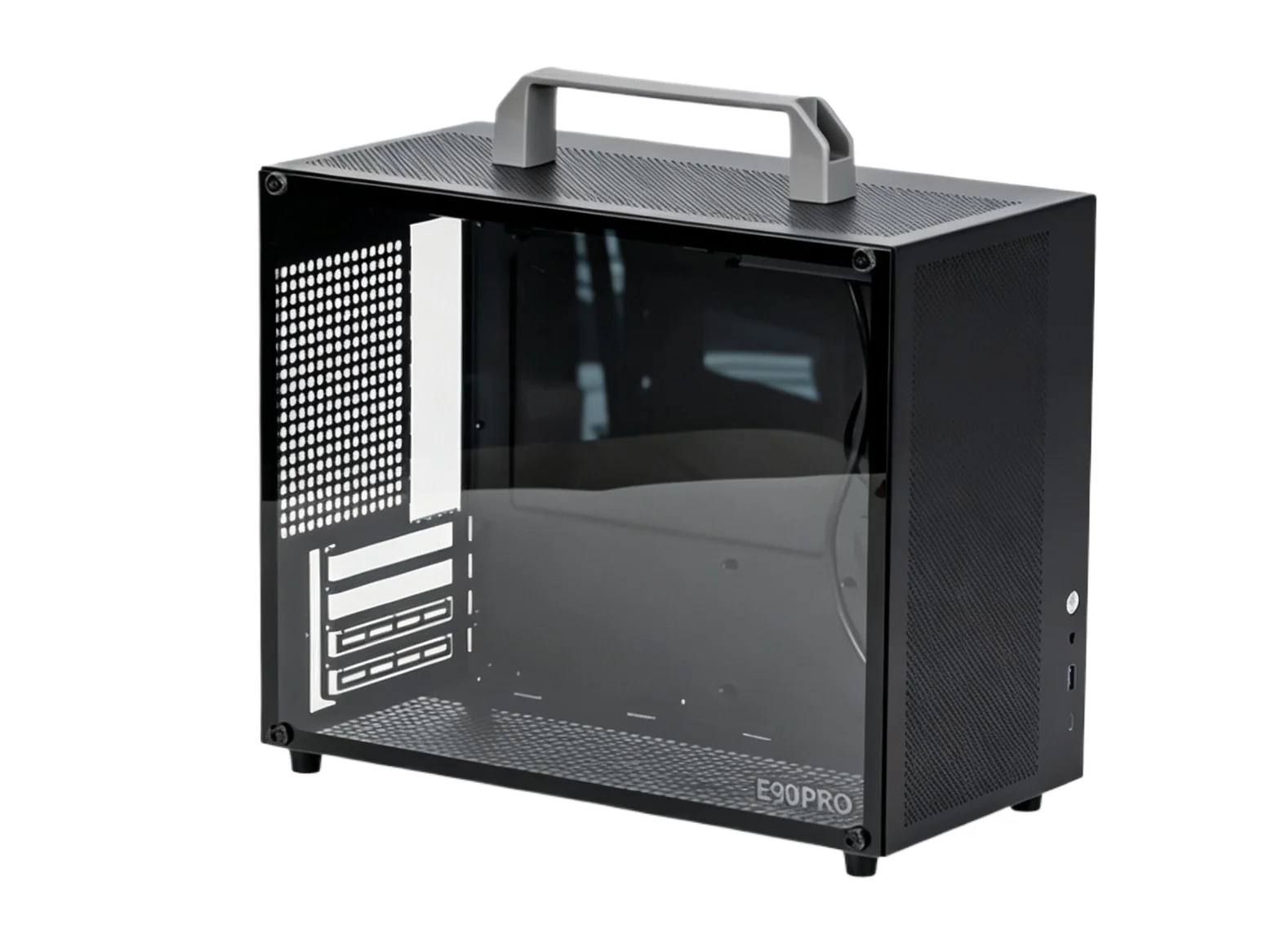 Portable M-ATX Mini Computer Case With Handle, Support 240mm Liquid Cooling, Long GPU & ATX PSU, Multiple Side Panels