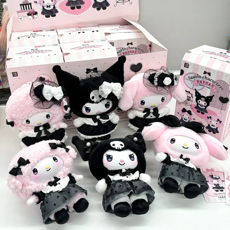 جديد شخصيات سانريو الأخوات الزي أفخم سلسلة صندوق أعمى لطيف مرحبا كيتي كورومي بلدي ميلودي قلادة دمى الفينيل صندوق غامض