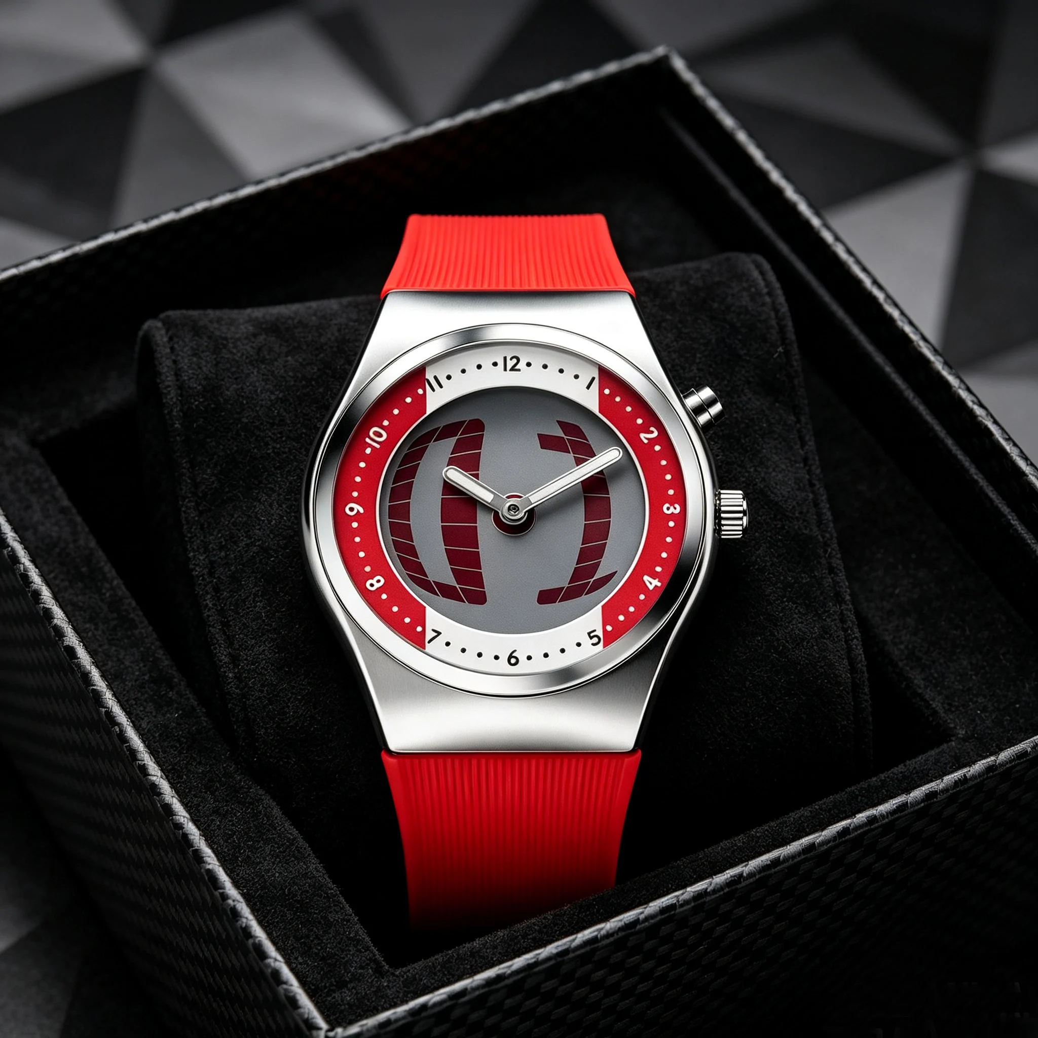 1pc men's watch, with silicone strap, featuring American and other national flag graphics, waterproof dual-circuit electronic wa