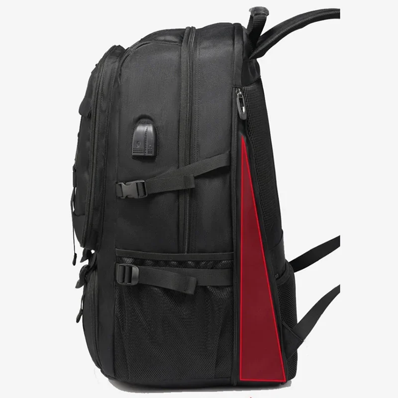 50L Großer Reiserucksack für Herren mit Separatem Schuhfach, Business-Tasche, Outdoor-Sport, Wasserdichter Schwarzer Aufbewahrungsrucksack – Detail 5