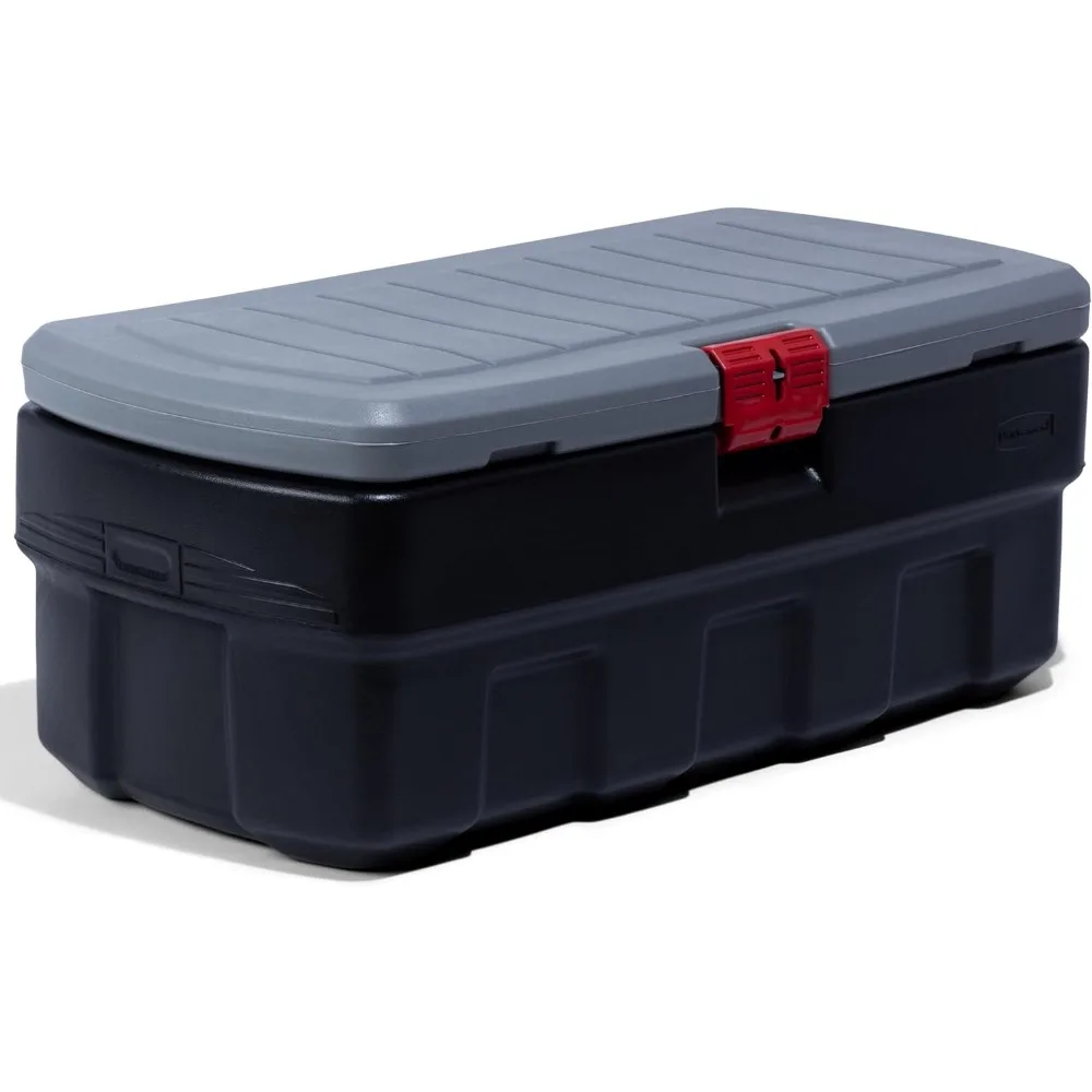 الأفضل - حاوية صندوق تخزين داخلية وخارجية قابلة للقفل بسعة 48 جالونًا للمنزل والمرآب،