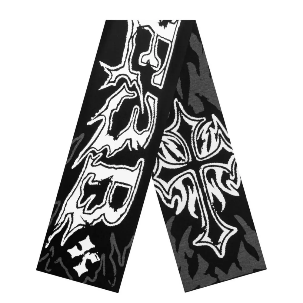 Kpop Scarf Men Women Winter Y2k Streetwear Sober 2 Knit Letter Goth Shawl Scarves Korean Fashion Hip Hop Warm Unisex Accessories