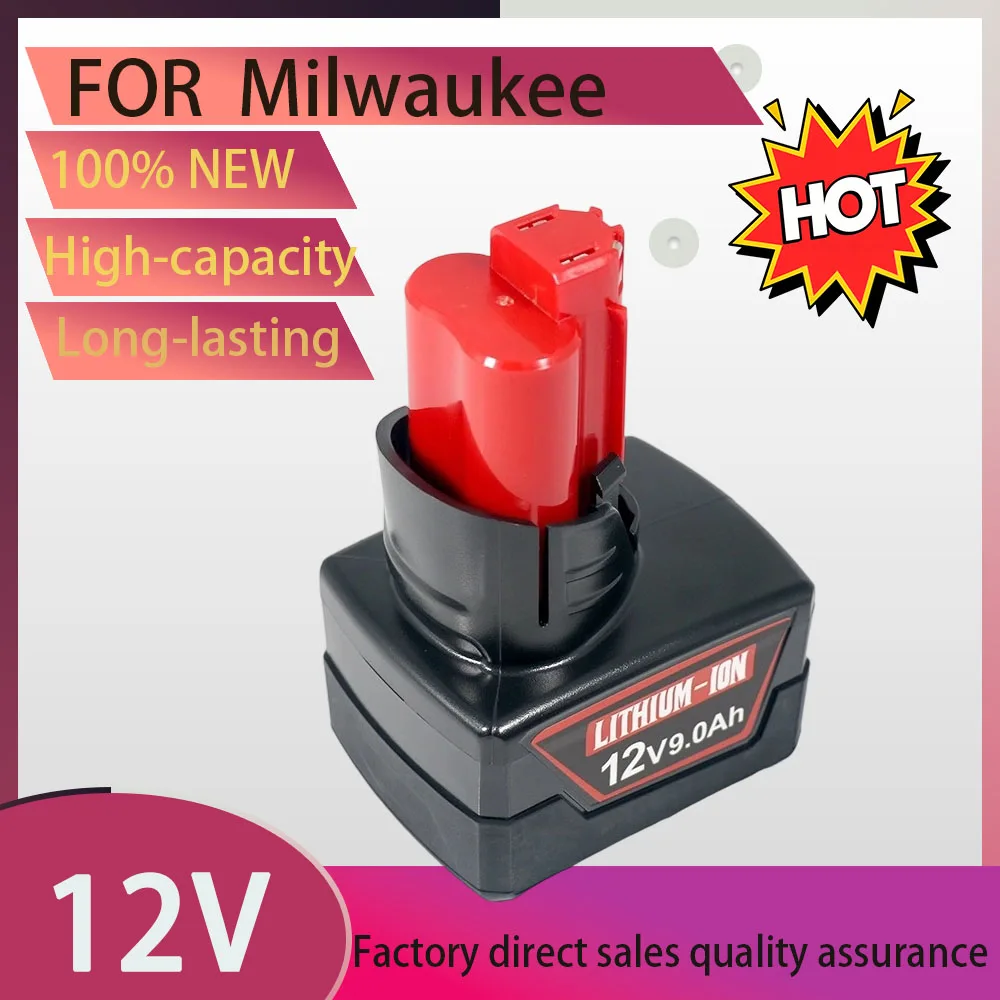 لبطارية ميلووكي M12 12 فولت 6000 مللي أمبير 9000 مللي أمبير 18650 استبدال قدرة عالية لـ 48-11-2410 48-11-2420 48-11-2411 XC PowerTools