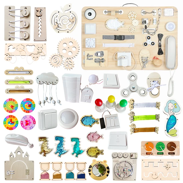Busy Board Montessori Akcesoria Diy Zabawki Dla Dzieci Baby Busyboard Części Pomoce Nauczycielskie Wczesna Edukacja Umiejętności Nauki Zabawki
