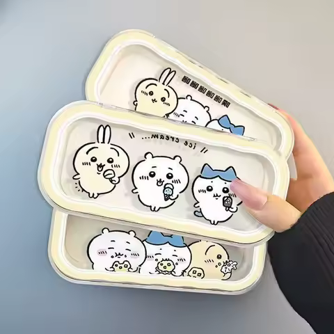 Cartoon Chiikawa Simple Transparent Glasses Case Student Anti-pressure Anime Storage Box Portable Sunglasses Protect Sweetness