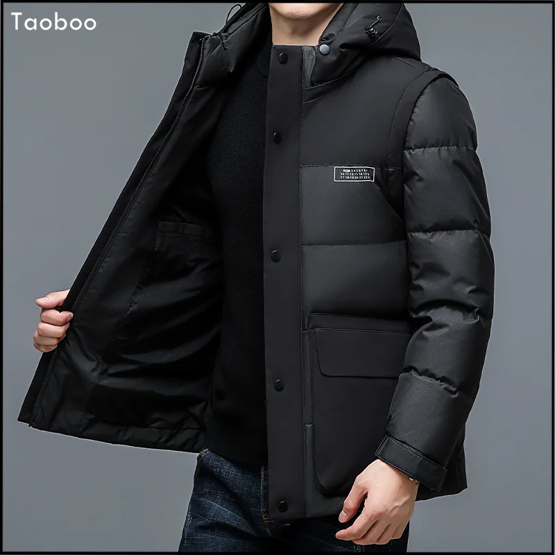 Taoboo-Doudoune longue à capuche pour hommes, Parkas populaires, Ajouts rembourrés, Star Male, Haute qualité, Vêtements d\'extérieur d\'hiver,