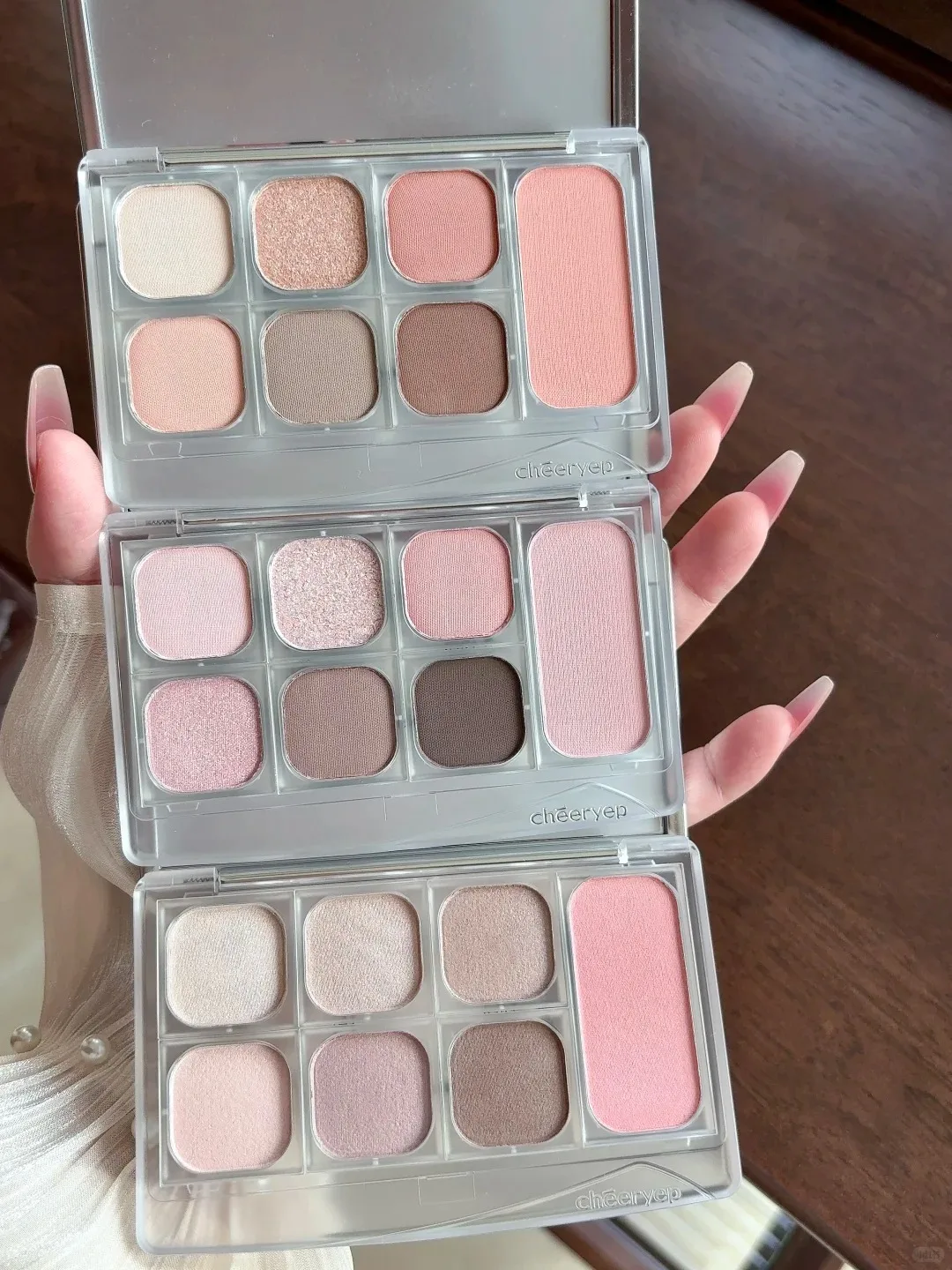 치엔얀 체리에프 아이섀도우 팔레트 블러쉬 다용도 매트 새틴 쉬머 페이스 메이크업 화장품